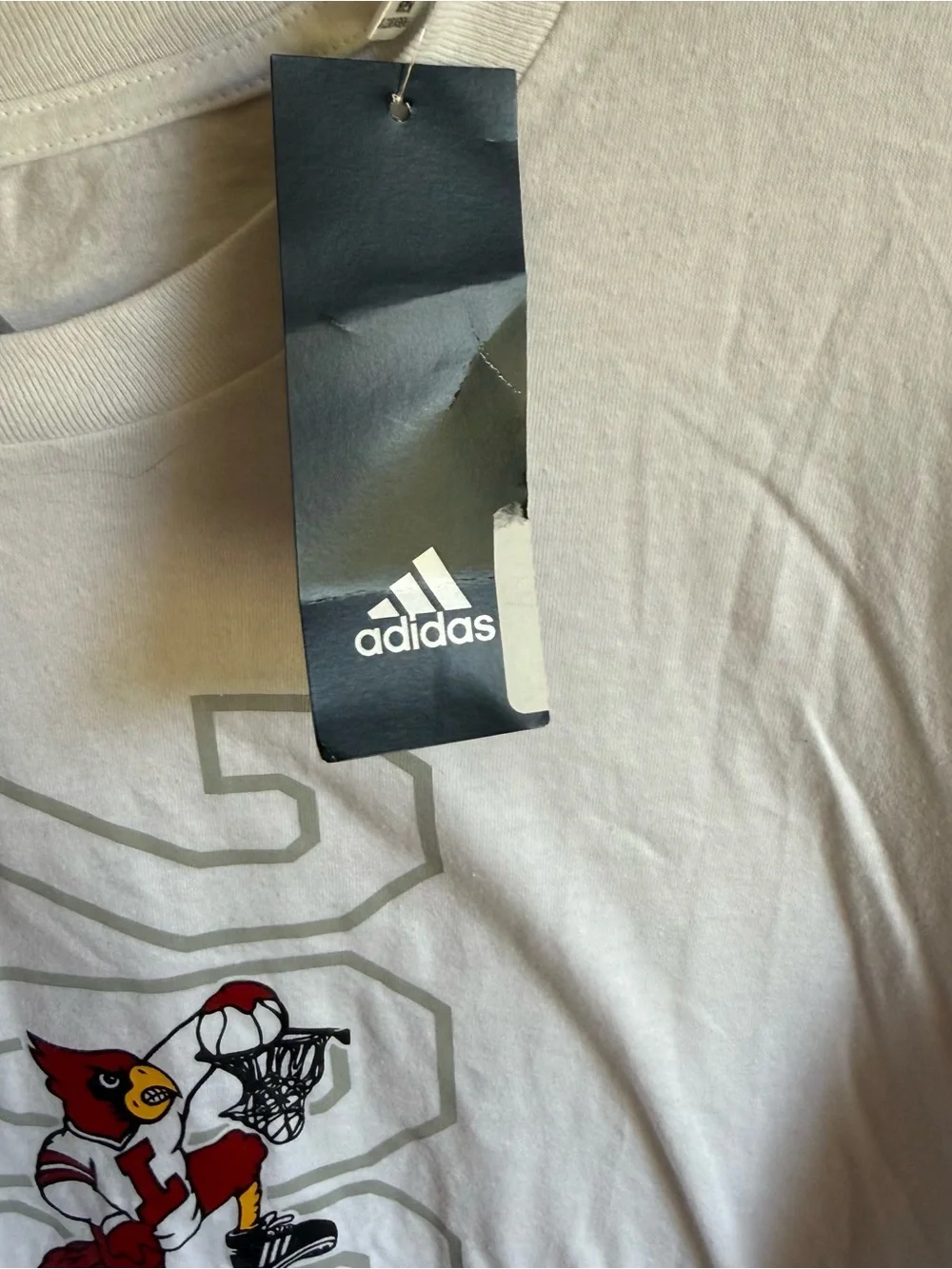 Men’s 2XL NWT White Adidas Amplifier Tee Louisville Cardinals Sporty Tee Shirt